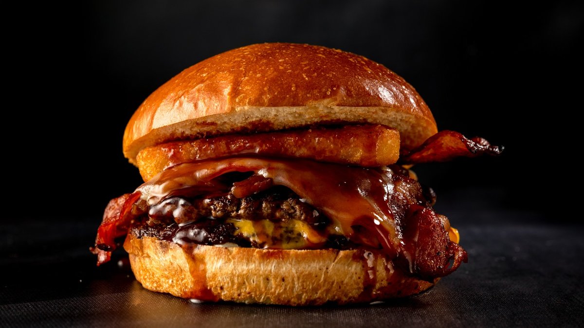 Jack Daniel’s (200g 100% Beef) – Double beef patty, chunky lettuce, hash brown caramelized on...
