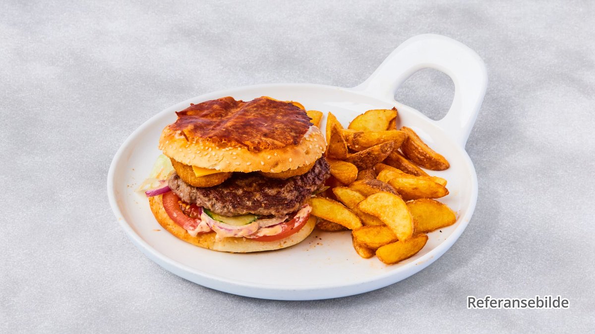 Beefburgermiddag 200g – Nesbru Kebab