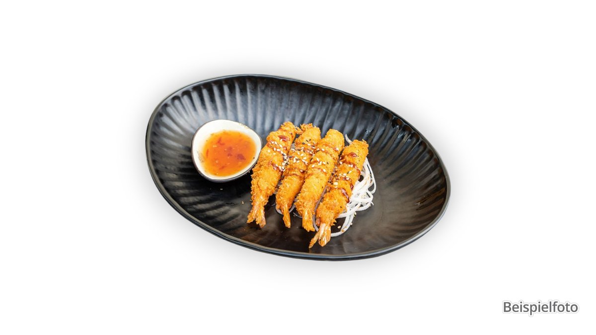 Ebi Tempura – 4 Stück
frittierte Garnelen mit Sweet Chili Sauce