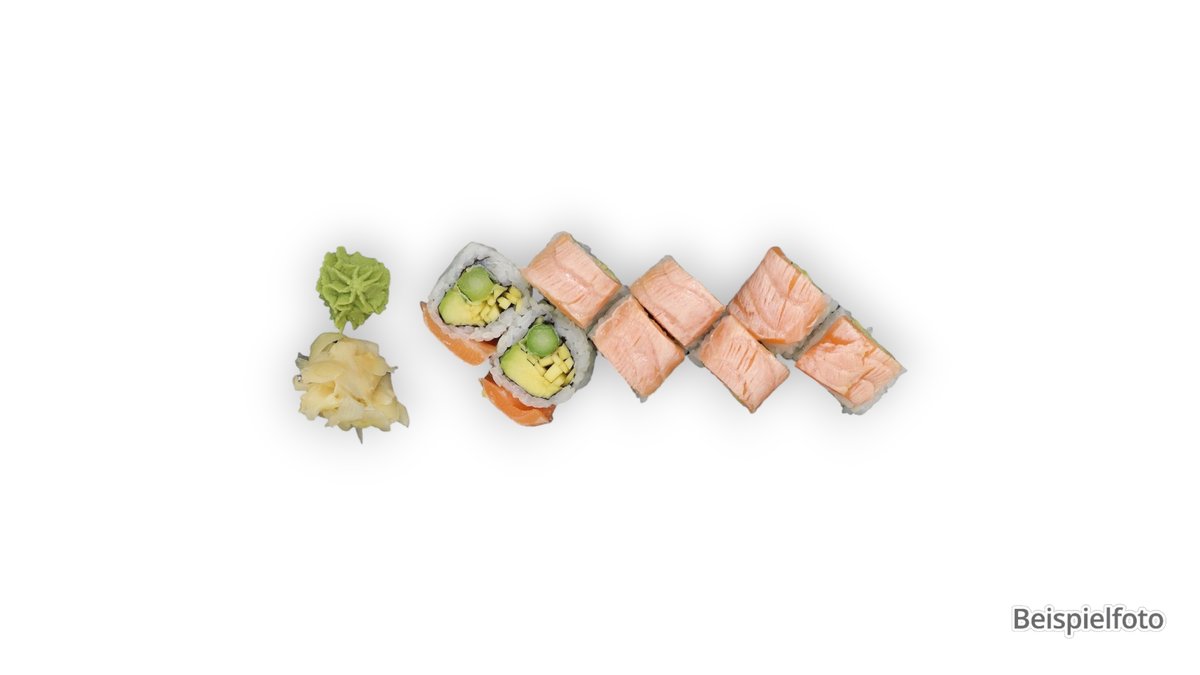 Salmon Roll – mit gegrilltem Lachs, Gurken, Frühlingszwiebeln und Cocktail...