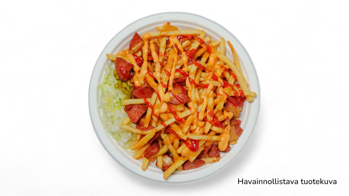 Sausage and fries with bacon