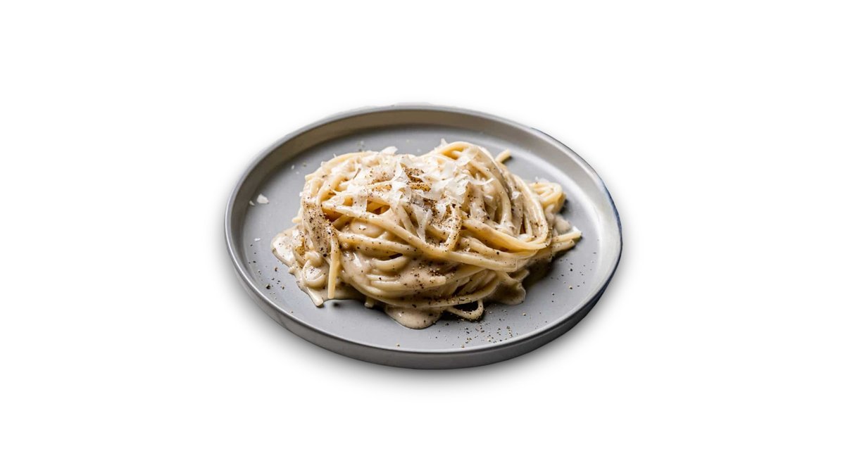 Caccio e Pepe di Zucchine – Linguine με κρέμα caccio e pepe, κολοκύθι και γαρίδα σωτέ