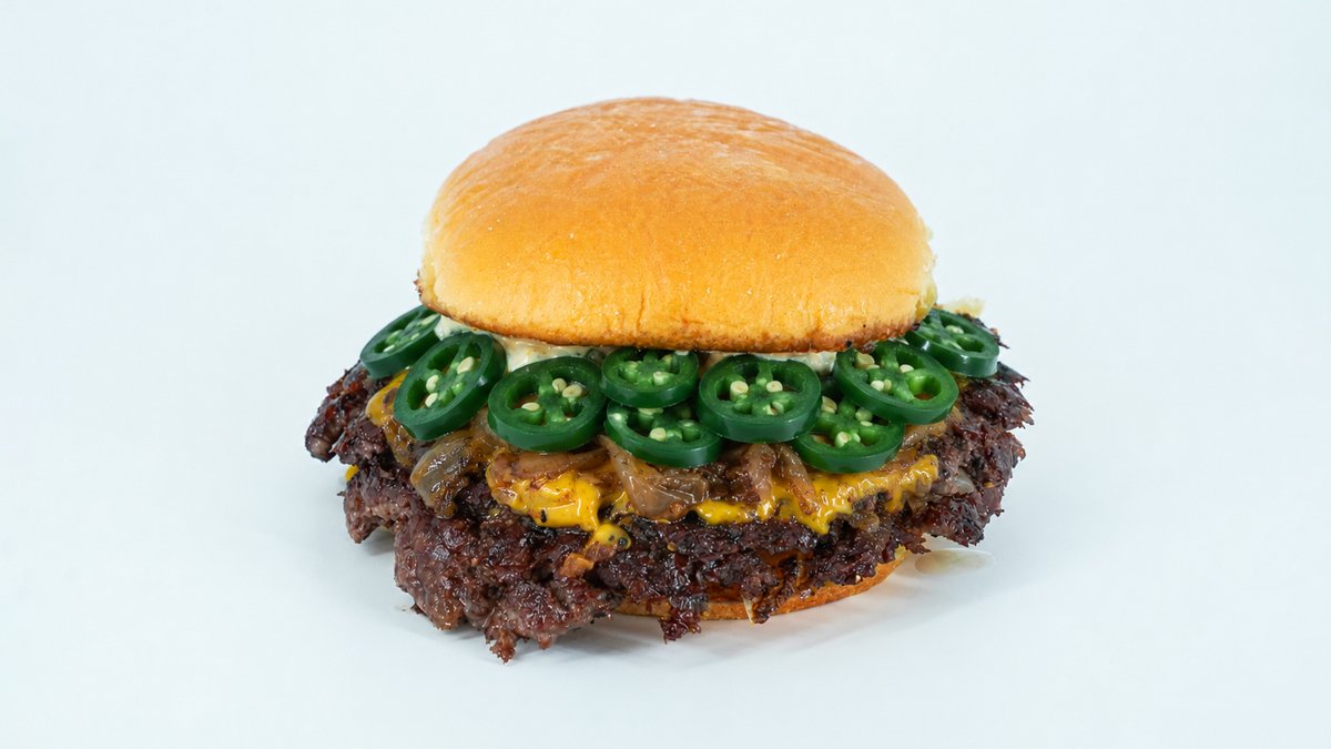 Double, Chill-Out (Vegan) – 2 Stück saftiges Smashed-Vegan-Patty 
mit amerikanischem Käs...